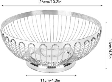 Ніжний фруктовий кошик з нержавіючої сталі BFYDOAA, 26 см - сучасний дизайн для фруктів, овочів та закусок