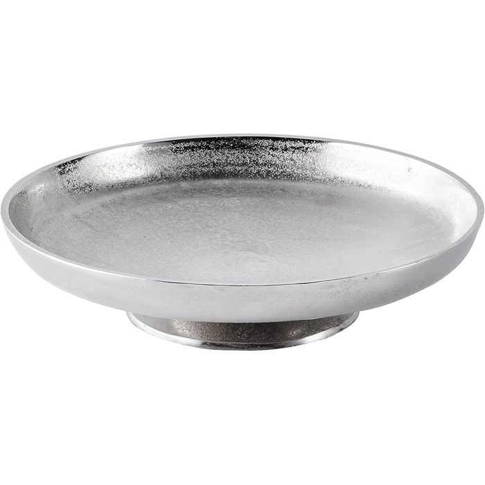 Decorative Bowl Serving Plate Aluminum Silver Decor Decoration Luxury - Modern Metal Decorative Bowl - Table Decoration Wedding - Christmas Decoration for Living Room, Dining Room or Kitchen - XL 29.5 cm
