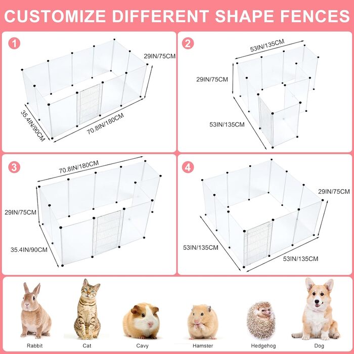 Клітка-загон для дрібних тварин Brian & Dany, 12 панелей, 180x90x75 см