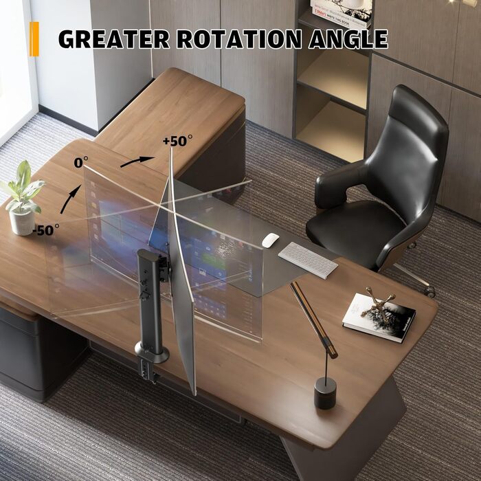 Тримач для монітора Hemudu, 13-32 дюйми, чорний. Регульований, поворотний, до 35 кг