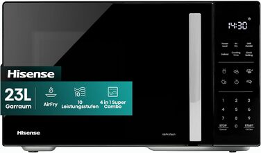 Мікрохвильова піч Hisense H23MOBS5HC 23 л, 900 Вт, AirFry, 4 в 1, чорна