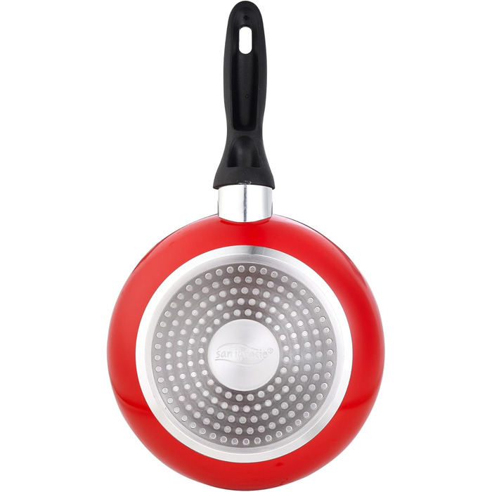 Набір сковорідок San Ignacio 3 шт. 16/20/24 см, кришка, алюміній, індукція (червоний)