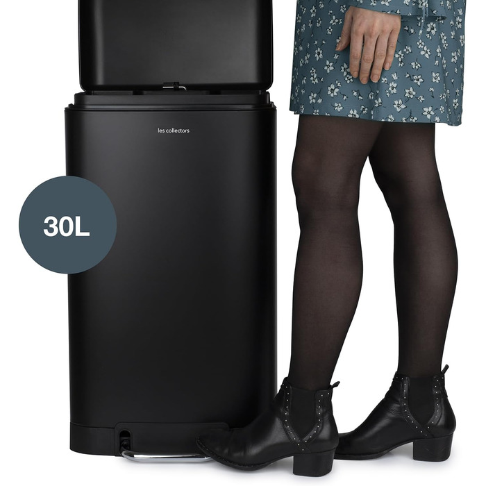 Відро для сміття Les Collectors №712, 30 л, чорне, знімний внутрішній контейнер, тихий закриття