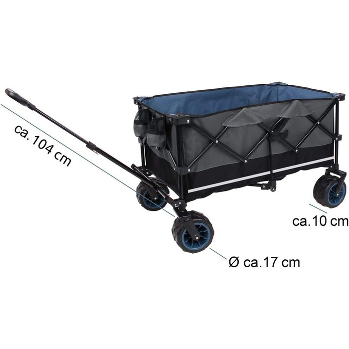 Універсальний складаний візок yourGEAR Bollerwagen XXL 195л - міцний транспортний візок для пляжу, кемпінгу, 80 кг, колеса 10см