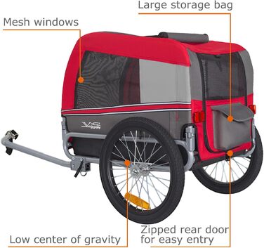 Фаркоп для велосипеда Tiggo VS Pets M для собак, 80201 (червоний)