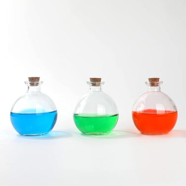 Magic Season Decorative Glass Bottle with Cork Stopper (260ml Potion Bottles / 6 Pieces)