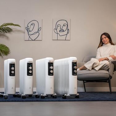 Електричний масляний радіатор Cecotec ReadyWarm 750 Space White – 1500 Вт, 3 режими, для кімнат до 15 м²