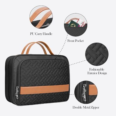 Складана дорожня косметичка IDEATECH, водонепроникна, для чоловіків та жінок, з петлею для підвішування (251-чорний)