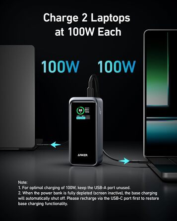 Power Bank Anker Prime 200W, 20000 mAh, Чорний: Швидка зарядка для iPhone, Samsung, MacBook та ін.