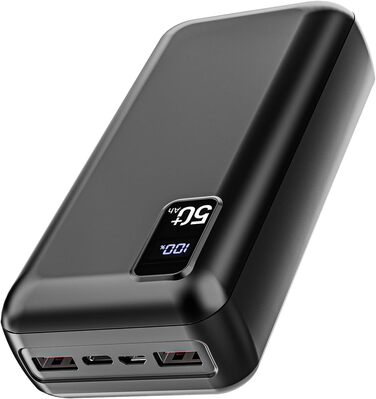 Портативний зарядний пристрій Power Bank 60000mAh з LED-дисплеєм та 4 виходами USB-C, 22.5W, для більшості електронних пристроїв (Y67)