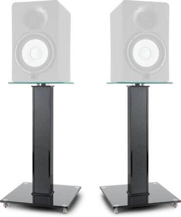 Підставка для колонок Pronomic SLS-282 BK (пара) - Стильний дизайн з 2 скляними пластинами, регульовані шпильки та гумові ніжки, приховане кабельне провідництво, вантажопідйомність 10 кг