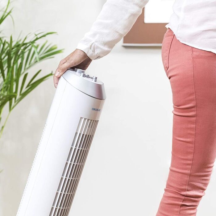 Турбовентилятор Cecotec EnergySilence 8090 Skyline: 60 Вт, 84 см, осциляція, мідний двигун, 3 швидкості, білий