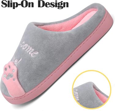 Тапочки зимові Mishansha для жінок та чоловіків, теплі, з плюшу, з піною Memory Foam, розмір 36-47, колір: жовтий (39/40 EU, сірий)