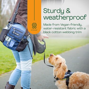 Сумка для собак, стильна, водонепроникна, з органайзером для ласощів та відходів (Блакитна)