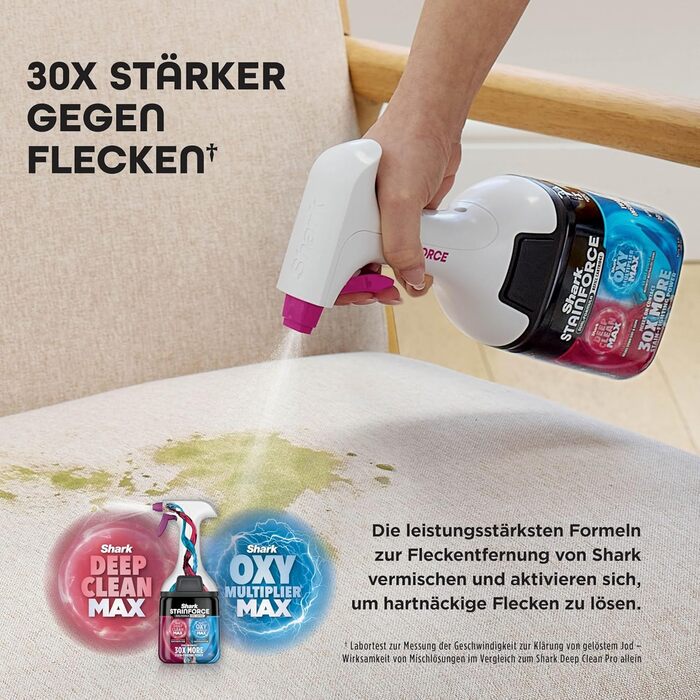 Shark StainForce: портативний бездротовий видалення плям та запахів для килимів та меблів (HX100EUCP)