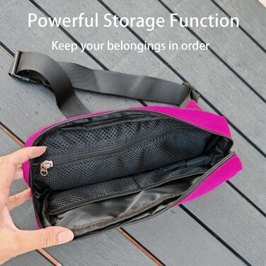 Поясна сумка на пояс для чоловіків та жінок, велика місткість, водонепроникна, з регульованим ремінцем, для активного відпочинку, бігу, ходьби, трекінгу, джогінгу (Чорний)