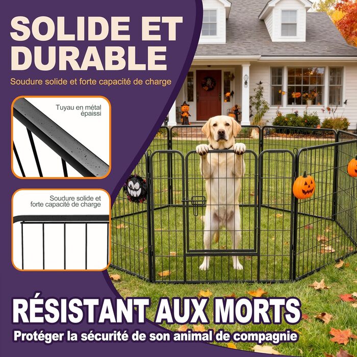 Металевий вольєр для цуценят та собак, загін для вигулу, 12-ти частинний забір, висота 60 см