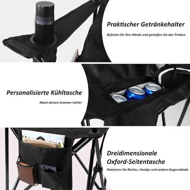 Складний туристичний стілець Caliyo: зручний, міцний, для кемпінгу, відпочинку на природі та дому. Витримує до 120 кг. Різні кольори.