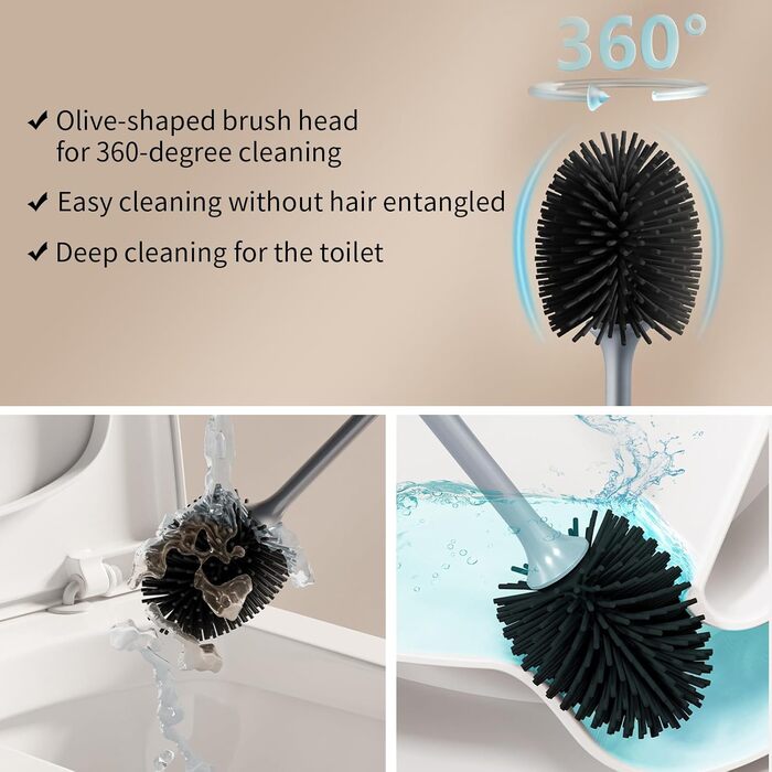 Набір силіконових щіток для максимальної гігієни: щітка для унітазу та щітка для підлоги, білий колір