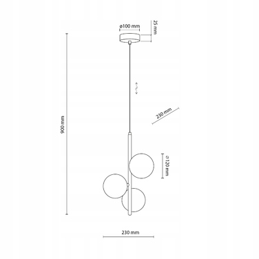 Підвісна люстра ESTERA GOLD 3
