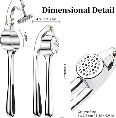 Прес для часнику з нержавіючої сталі, зручний у використанні, легко миється, кухонний аксесуар