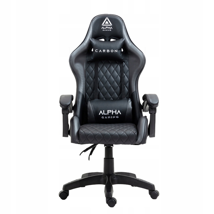Ігрове крісло Alpha Gaming Carbon, штучна шкіра, чорно-сіре