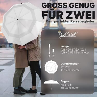 Чоловічий та жіночий парасолька Royal Walk: стійкий до вітру, автоматичний, з натуральним дерев'яним ручками