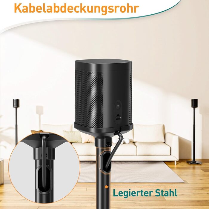 Підставка для колонок ELIVED для Sonos One, One SL, Play: 1, Era 100, регульована висота 88,8-110,3 см, пара, EV5024