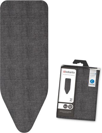 Покривало для гладильної дошки Brabantia Jeansschwarz, розмір C (124 x 45 см), 8 мм пінополіуретан, джинсова тканина чорного кольору