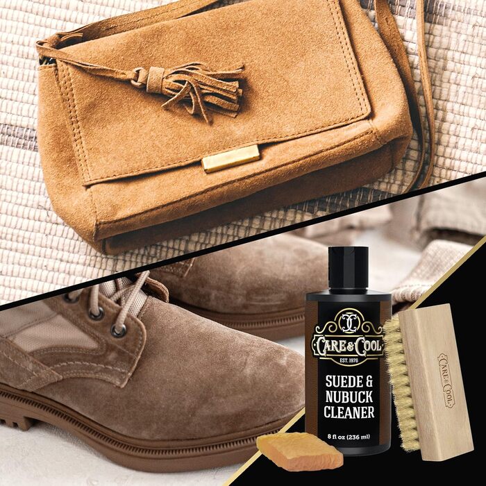 Care & Cool Suede & Nubuck Adhesive Set (8 oz) restores color and vitality to footwear and furniture (Basic Kit), neutral, 8 fl oz, Neutral, 8 fl oz