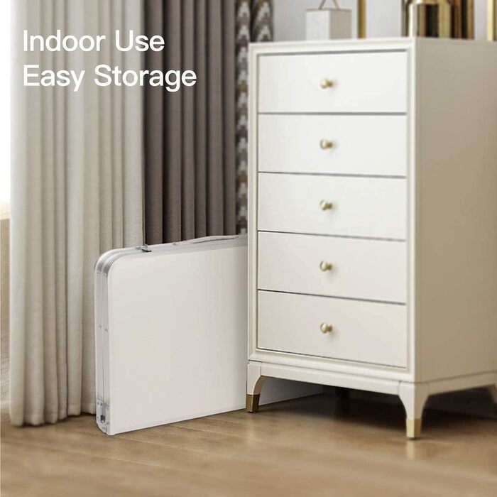 Складний столик для пікніка, 90 см, алюміній, регульована висота, легкий, для кемпінгу та саду (90 x 60 x 37/67 см)