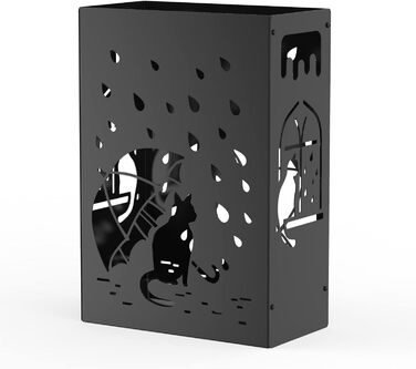 Mango Monstera Umbrella Stand - Black Raining Cats Design | Decorative Entryway Stand