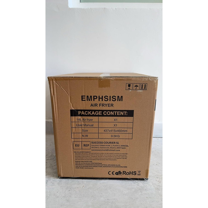Аерофритюрниця 14 л Emphsism, міні-піч Airfryer XXL 1800 Вт, 11 програм, LED-екран, 4 аксесуари (шампур, решітка тощо), з рецептурником