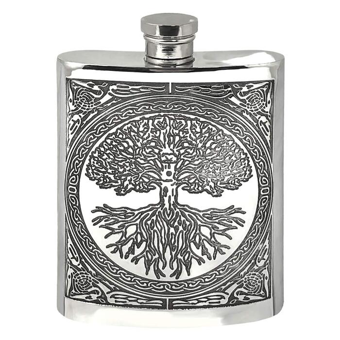 Фляга з олова English Pewter Company з кельтським дизайном «Дерево життя» (CEL601)