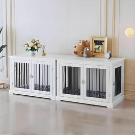 Клітка для собак для дому, білий (L) - зручна та стильна переноска з м'яким лежанком