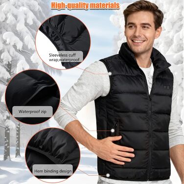 Тепла жилетка з підігрівом для чоловіків та жінок з Powerbank, 12 зон нагріву, 3 температурні режими, 20000mAh, 3XL