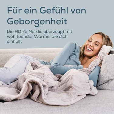 Електрична ковдра Beurer HD 75 Nordic з штучним хутром, 6 температурних режимів, автовимкнення, 180x130 см, бежево-коричнева