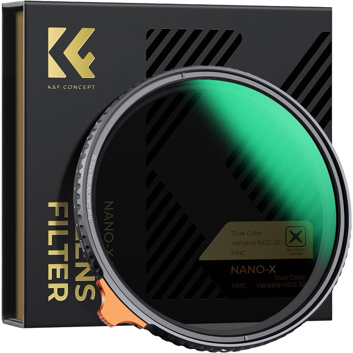 Фільтр нейтральної сірої ND K&F Concept Nano-X True Color Variabler 55mm (ND2-32, 1-5 ступенів)