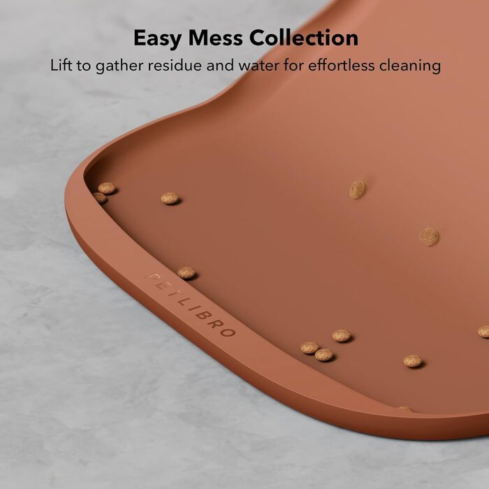 PETLIBRO Килимок для годування собак і котів, захист від розливу, силіконовий, 55.9 x 41.9 см, коралловий