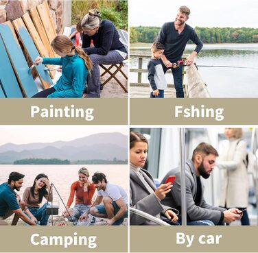 Складний туристичний стільчик XUEQI - легкий, портативний, з сумкою для зберігання (чорний)