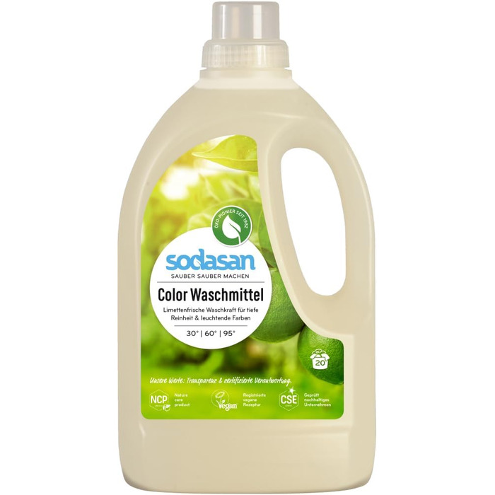 Рідкий засіб для прання кольорових речей Colour Lime, аромат лайма, 9 л