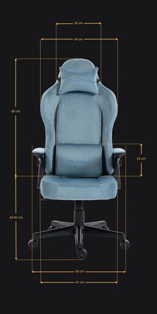 Ігрове крісло Delagear G 450, синій/сірий, тканина