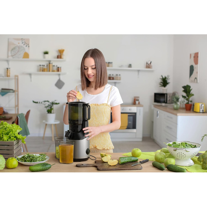 Balter Slow Juicer, Large 108mm Opening, 250 Watts, Juicer for Vegetables and Fruits, Fruit Press, BPA Free, Quiet