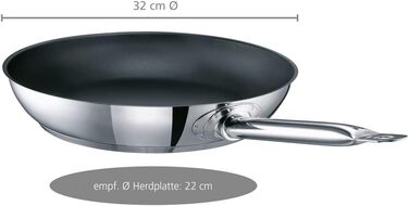 Industar Diamas Pro Stainless Steel Fry Pan - 28cm (32cm Diameter) - Winner of Stiftung Warentest 1/2021