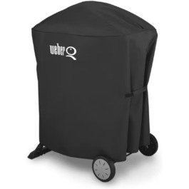 Чохол для гриля Weber Premium Q1000/2000 на підставці або візку, водонепроникний, захист від УФ та вологи, з липучками, чорний