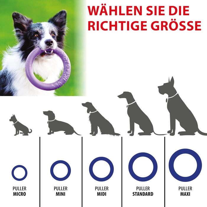 Ferplast Dog Toy, Dog Training Ring for Chewing, Running, Jumping, Fetching, Robust and Non-Toxic Material, Floating, Puller Maxi, Dog Toy for Large Dogs, 1 Fitness Ring
