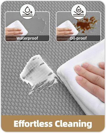 Килимок для кухні COLOR&GEOMETRY 44x150 см, неслизький, з ПВХ, водо- та олієстійкий, з гумовою основою. Підходить для кухні, пральні, коридору (сірий)