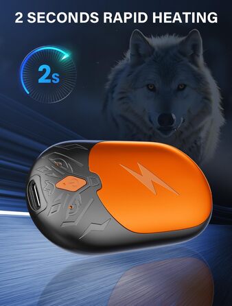 Електричні грілки для рук 2 шт. - Ultraleicht, багаторазові, USB, 3 режими, до 24 годин, для активного відпочинку взимку (Оранжевий)