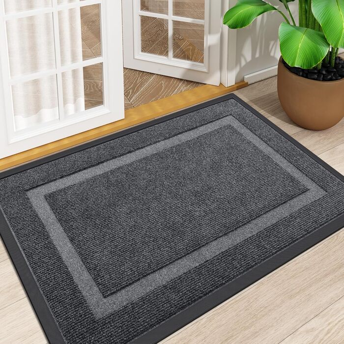 Килимок Homaxy для дому та вулиці, антиковзаючий, миючий, 40x60 см та 80x120 см, сірий