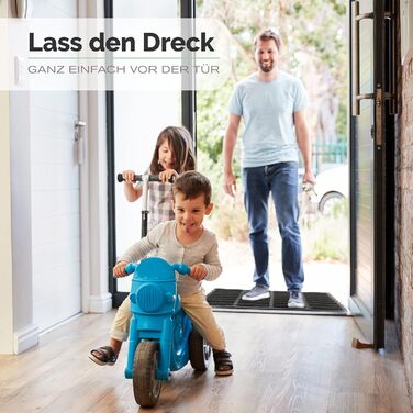 Килимок прикладний Entrando з кокоса та гуми, водостійкий килимок для вхідних дверей та саду, протиковзний та міцний, 40 x 60 см, чорний